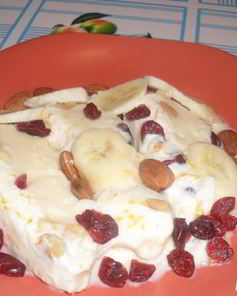 Французский шоколадный террин с бананом и клюквой