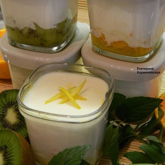 Рецепт йогурта с мандаринами и киви в йогуртнице