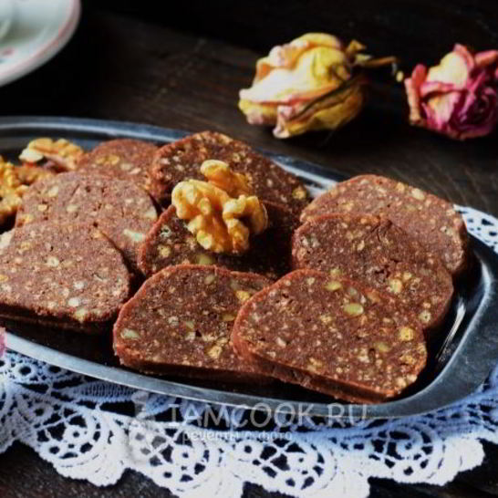 Рецепт колбасы шоколадной из печенья со сгущенкой