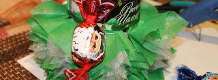 елка из шампанского и конфет. Шаг 31