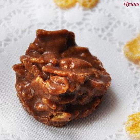 Рецепт конфет из шоколадных батончиков с кукурузными хлопьями
