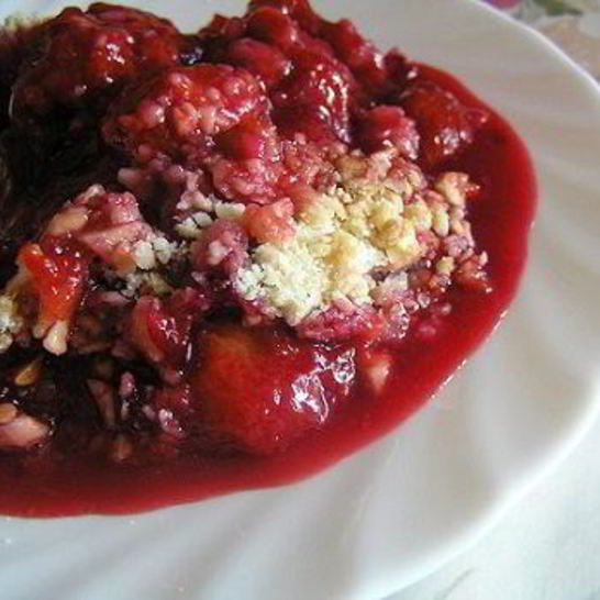 Рецепт крамбла алыча и миндаль