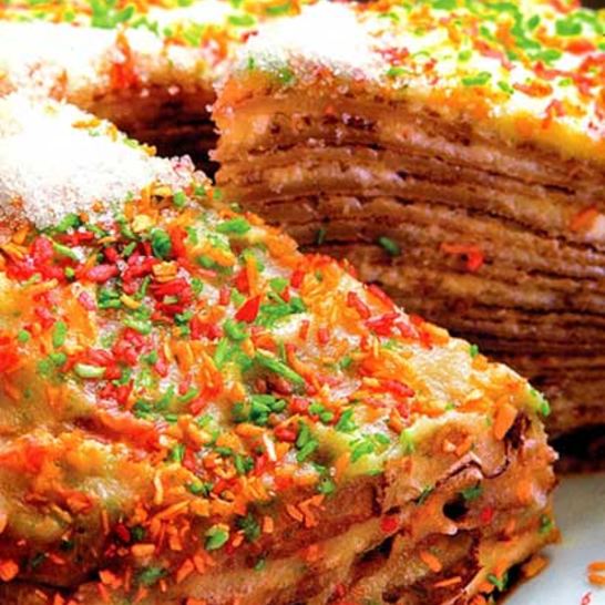 Рецепт каравая из блинчиков с кремом