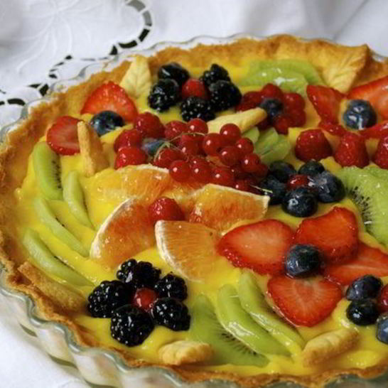 Рецепт миндальной кростаты с лимонным кремом летний сад