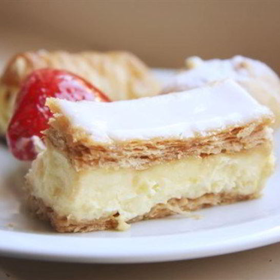 Рецепт слоеных полосок с кофейным кремом