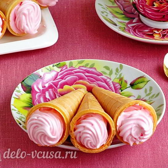 Рецепт вафельных рожек с кремом