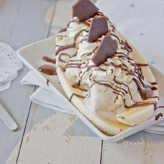 Рецепт бананового мороженого без мороженицы и banana split