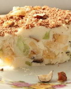 Мороженое из творога с медом и фруктами