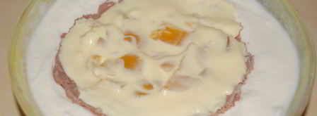 торт-мороженое с консервированными персиками. Шаг 5