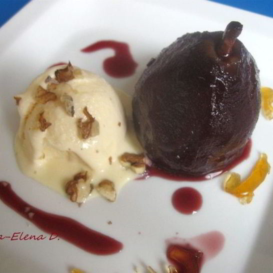 Рецепт ванильного мороженого и груша-пашот сладкая парочка