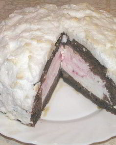 Вишневый торт-мороженое с шоколадным бисквитом