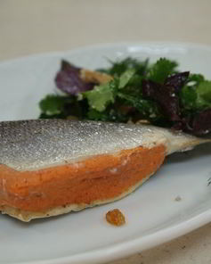 Дорада с муссом из печеных перцев