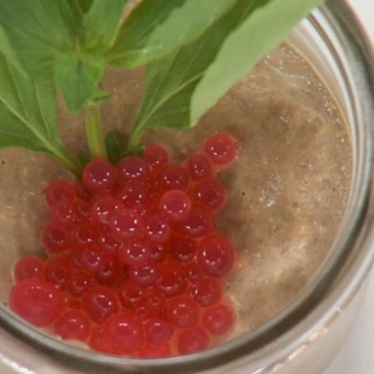 Рецепт мусса из куриной печенки с икрой из морса