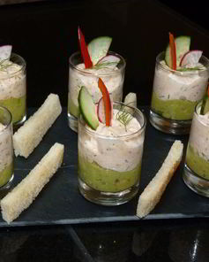 Рыбный мусс с кремом из авокадо