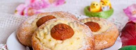 пасхальные булочки с кремом и абрикосами. Шаг 14