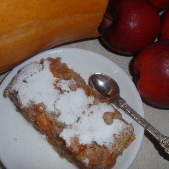 Рецепт пудинга тыквенного с яблоками