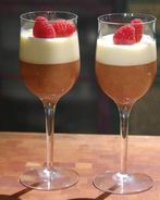 Шоколадная панна котта с малиной