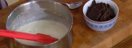 шоколадная панна котта с малиной. Шаг 3