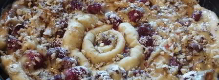 сладкая вертушка с пудингом и малиной. Шаг 11