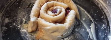 сладкая вертушка с пудингом и малиной. Шаг 9