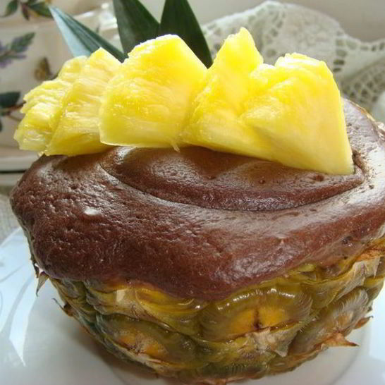 Рецепт ананасовых корзиночек с шоколадным суфле