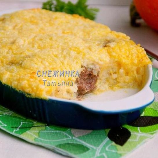 Рецепт ароматных фрикаделек под рисово-тыквенным суфле