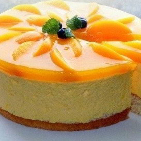 Рецепт бисквитного торта-суфле с персиками