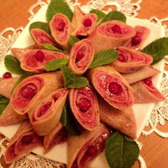 Рецепт блинчиков с ягодным суфле