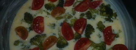 кукурузное суфле с брокколи и помидорами. Шаг 6