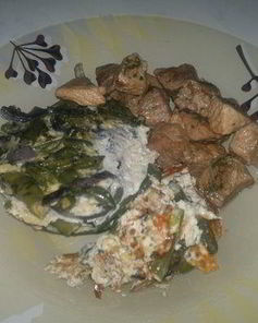 Суфле со стручковой фасолью и свинина в Итальянском стиле