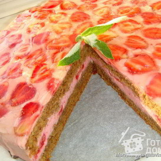 Рецепт торта-суфле с клубникой