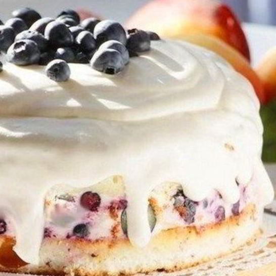 Рецепт торта-суфле творожного с ягодами