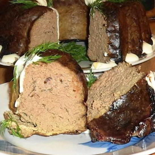 Рецепт запеченного печеночного свиного суфле на молоке