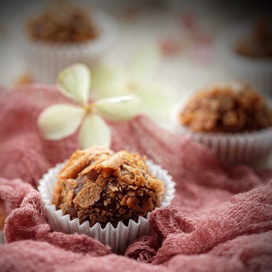 Рецепт трюфелей с абрикосовым пюре, курагой и ромом