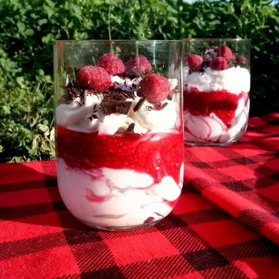 Рецепт творожно-малинового десерт