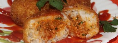 аранчини — рисовые шарики с мясной начинкой. Шаг 6