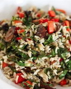 Ароматный рис с овощами и грибами