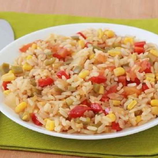 Рецепт быстрого риса с овощной смесью