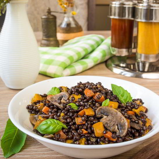 Рецепт чечевицы белуга с овощами