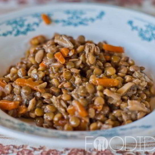 Рецепт чечевицы с грибами