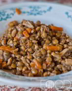 Чечевица с грибами