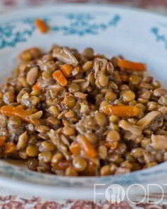 Чечевица с грибами