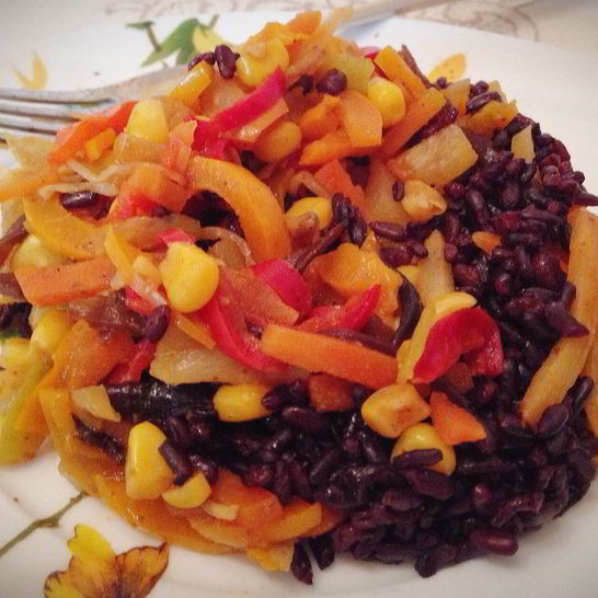 Рецепт черного риса с китайской заправкой