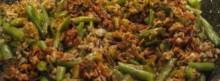 дикий рис со стручковой фасолью и луком-пореем. Шаг 7