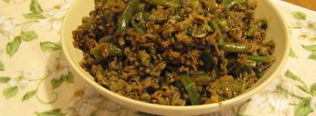 дикий рис со стручковой фасолью и луком-пореем. Шаг 8