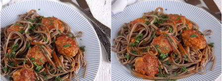 гречневая лапша соба с фрикадельками. Шаг 6