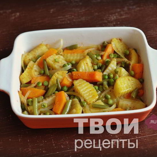 Рецепт картофеля с овощами