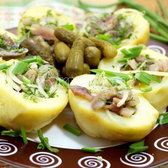 Рецепт картофеля с селедкой