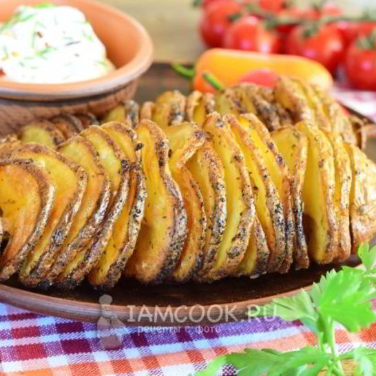 Рецепт картофеля спиралью на шпажках в духовке
