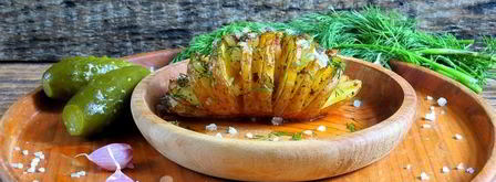 картошка-гармошка с салом в духовке. Шаг 9